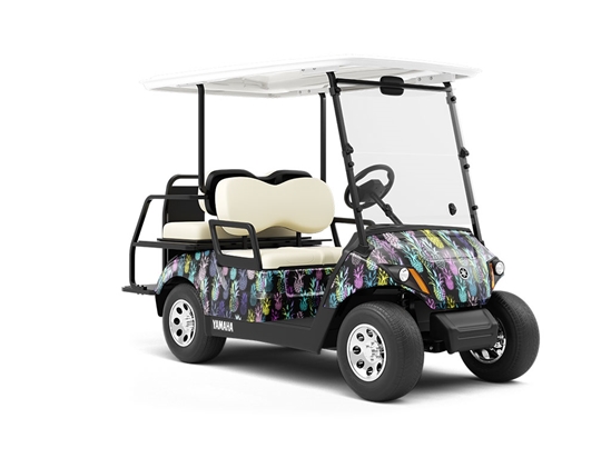 Antigua Black Fruit Wrapped Golf Cart
