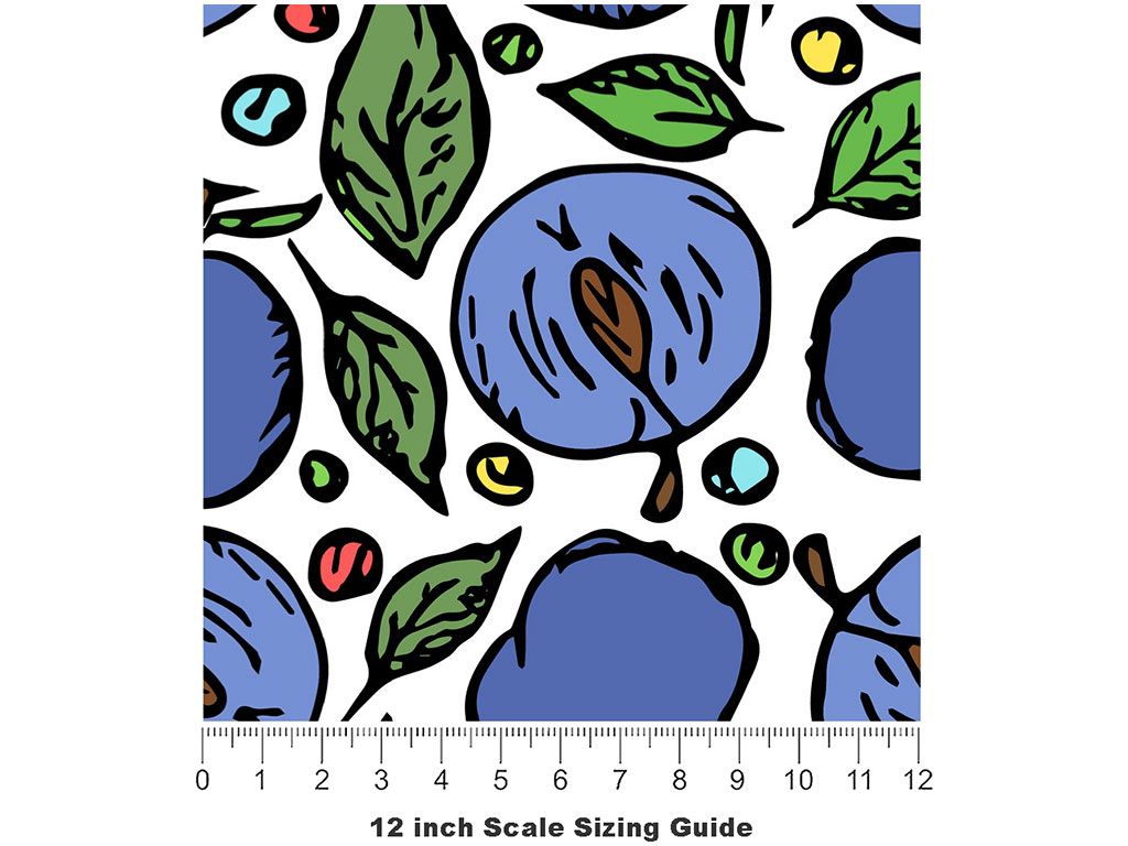 Bite-Sized Bluebyrd Fruit Vinyl Film Pattern Size 12 inch Scale
