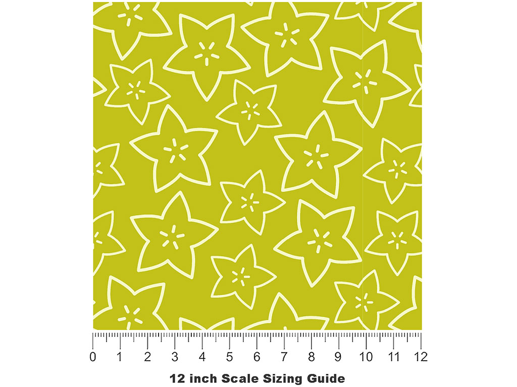 Golden Star Fruit Vinyl Film Pattern Size 12 inch Scale