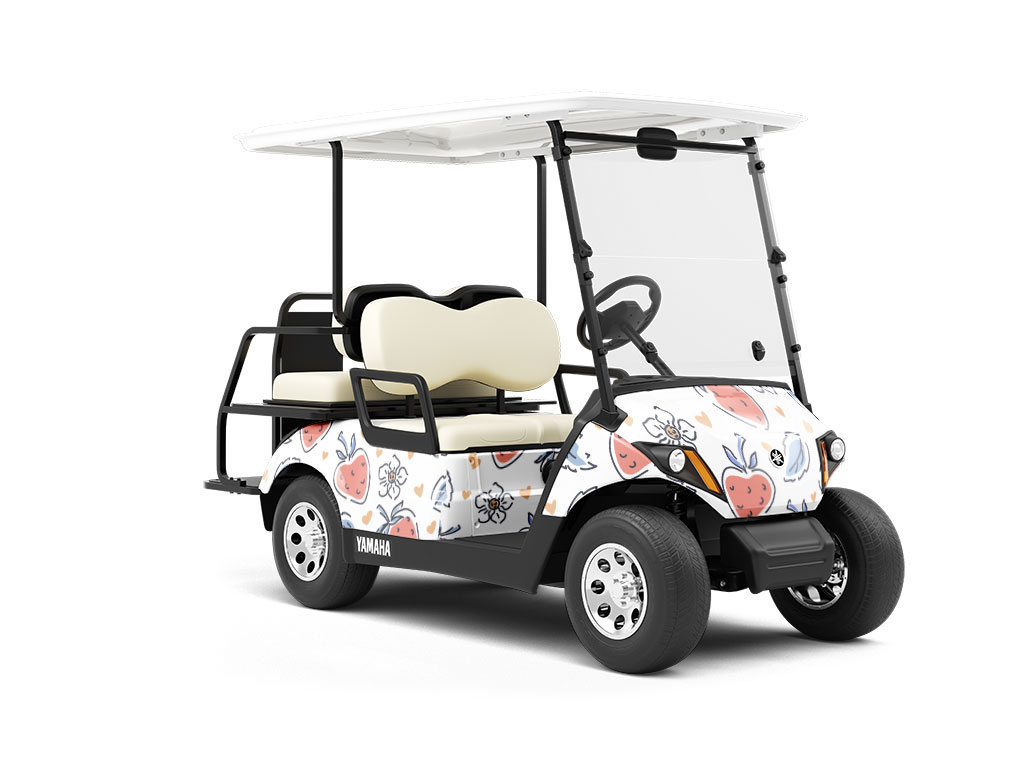 Watercolor Honeoye Fruit Wrapped Golf Cart