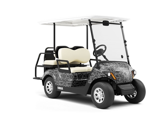 Black Setup Gaming Wrapped Golf Cart