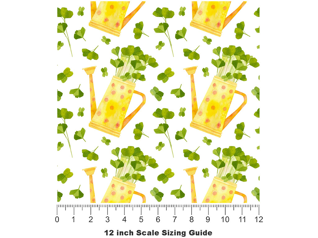 Lucky Clovers Gardening Vinyl Film Pattern Size 12 inch Scale