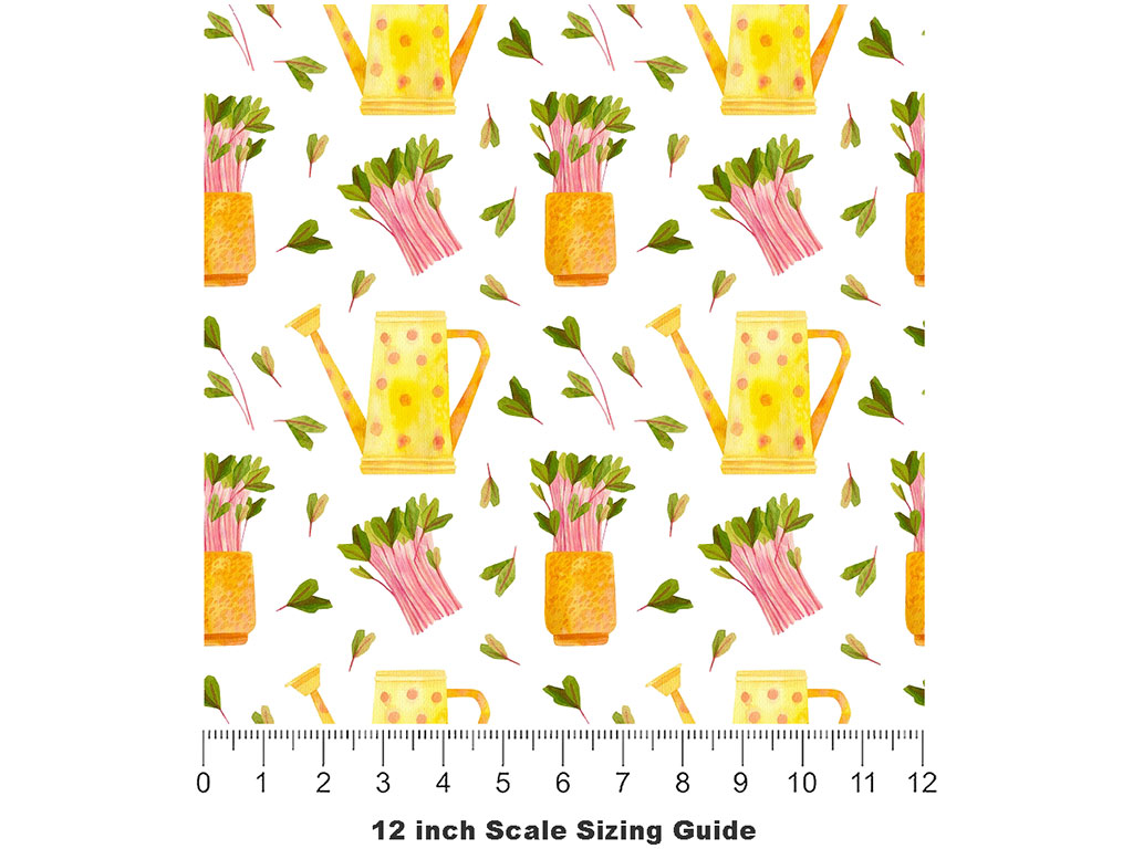 Pink Sprouts Gardening Vinyl Film Pattern Size 12 inch Scale