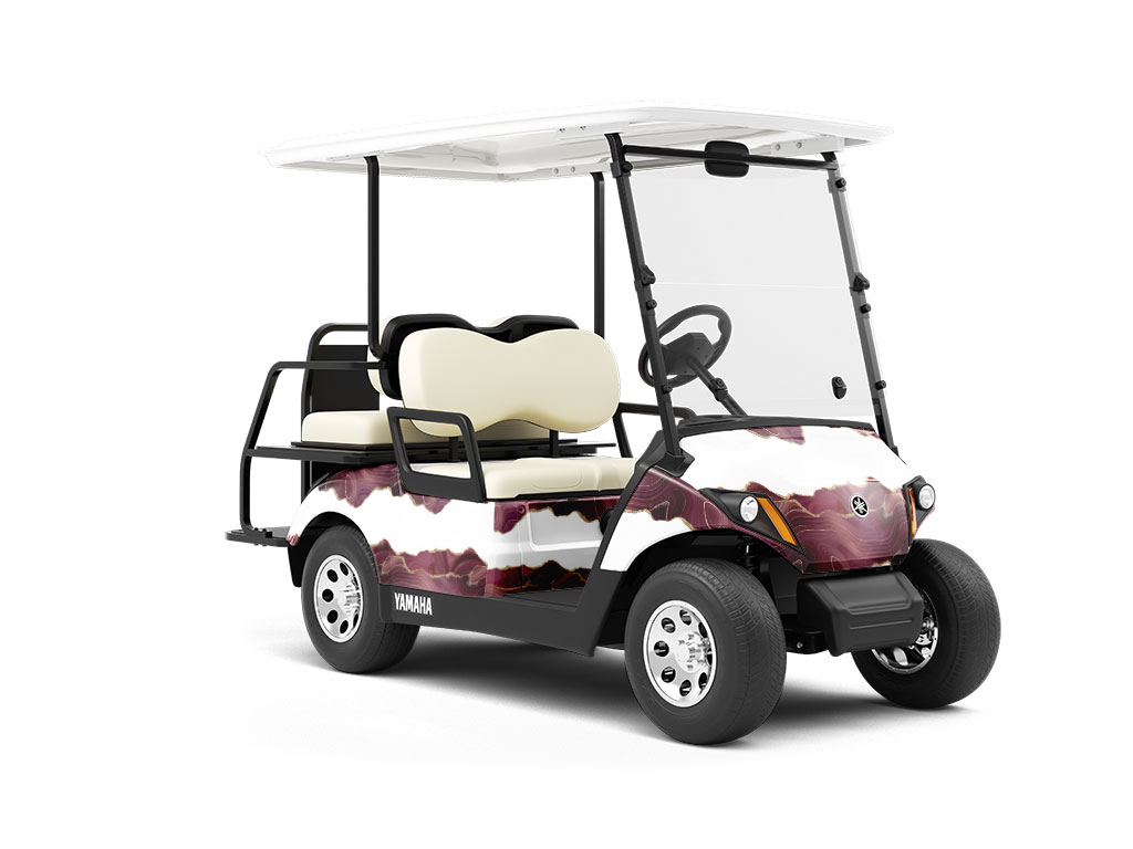 Burgundy Lip Gemstone Wrapped Golf Cart