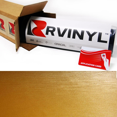 Rwraps™ Brushed Aluminum Vinyl Wrap Film - Gold