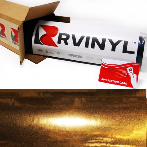Rwraps™ Chrome Vinyl Wrap Film - Gold