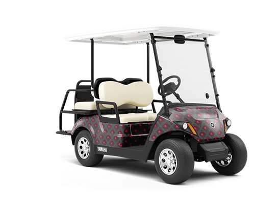 Charcoal Roses Gothic Wrapped Golf Cart