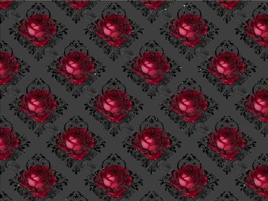 Charcoal Roses Gothic Vinyl Wrap Pattern