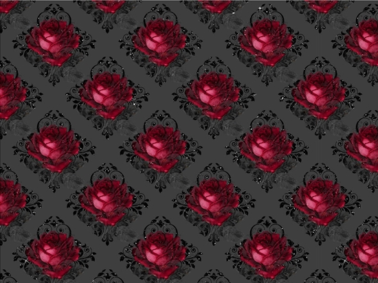 Charcoal Roses Gothic Vinyl Wrap Pattern