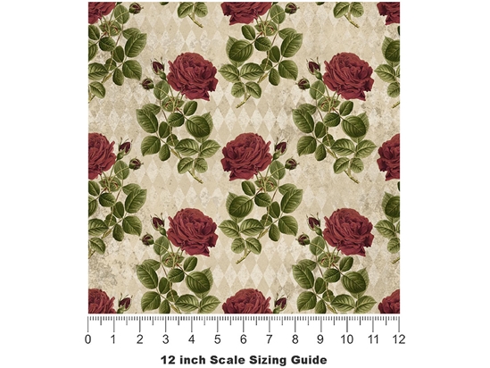 Realistic Roses Gothic Vinyl Film Pattern Size 12 inch Scale