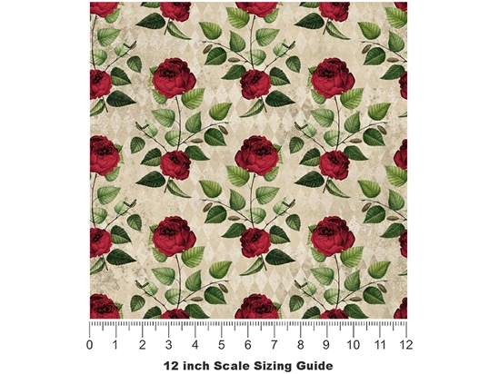 Simple Roses Gothic Vinyl Film Pattern Size 12 inch Scale