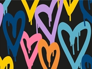 Blue Hearts Graffiti Vinyl Wrap Pattern