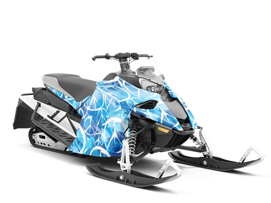 Blue Peace Graffiti Custom Wrapped Snowmobile
