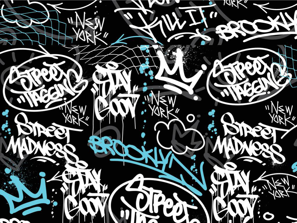 Brooklyn Tag Graffiti Vinyl Wrap Pattern