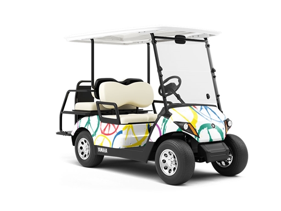 Clean Peace Graffiti Wrapped Golf Cart
