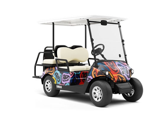 Dark Smiles Graffiti Wrapped Golf Cart
