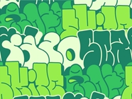 Green Bubbled Graffiti Vinyl Wrap Pattern