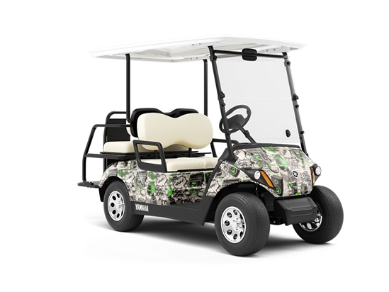 Green Free Style Graffiti Wrapped Golf Cart