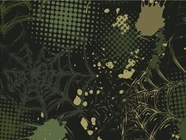Green Webs Graffiti Vinyl Wrap Pattern