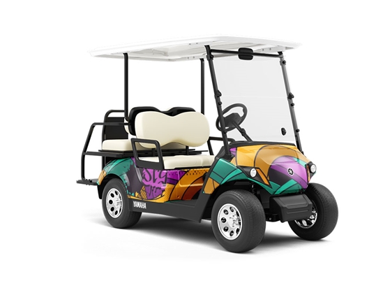 Large Burner Graffiti Wrapped Golf Cart