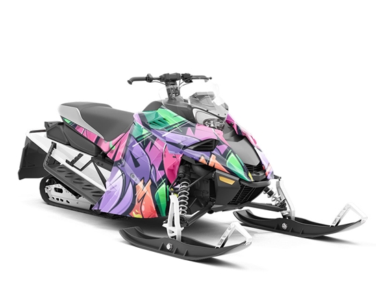 Large Twisted Sister Graffiti Custom Wrapped Snowmobile