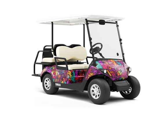 Monster Mash Graffiti Wrapped Golf Cart