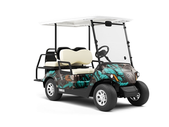 No Pain Graffiti Wrapped Golf Cart