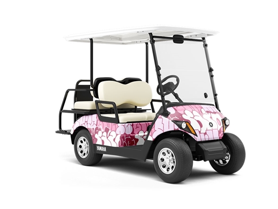 Pink Bubbled Graffiti Wrapped Golf Cart