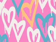 Pink Hearts Graffiti Vinyl Wrap Pattern