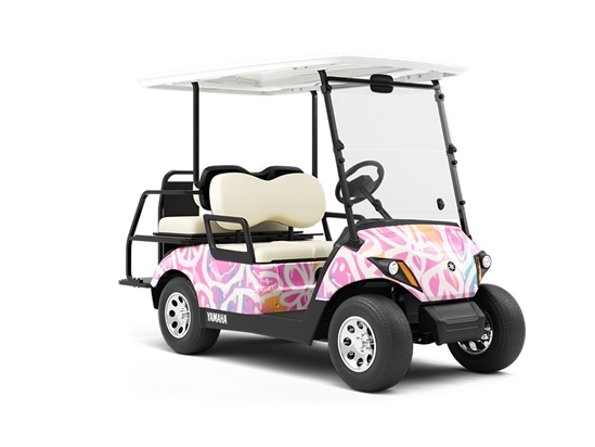 Pink Peace Graffiti Wrapped Golf Cart