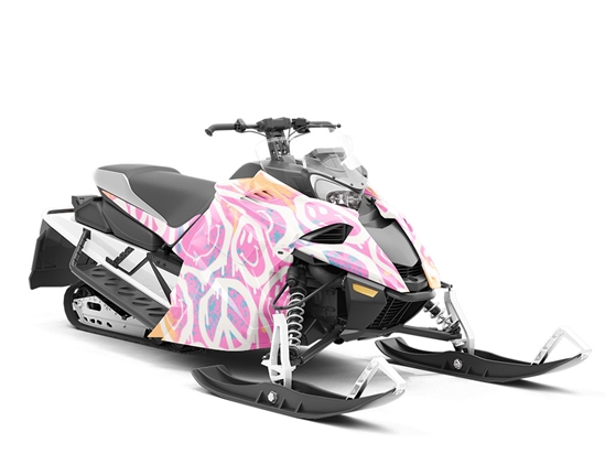 Pink Peace Graffiti Custom Wrapped Snowmobile