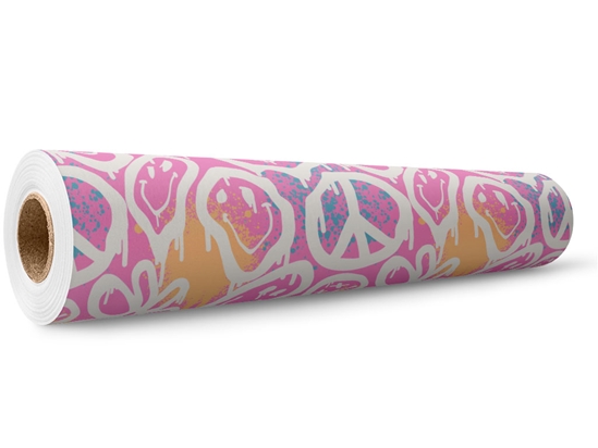 Pink Peace Graffiti Wrap Film Wholesale Roll