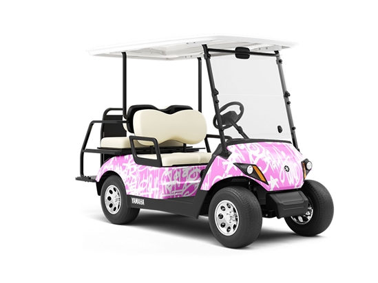 Pink Styling Graffiti Wrapped Golf Cart