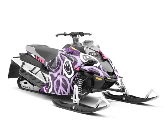 Purple Peace Graffiti Custom Wrapped Snowmobile