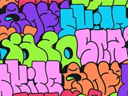 Rainbow Bubbled Graffiti Vinyl Wrap Pattern