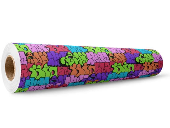 Rainbow Bubbled Graffiti Wrap Film Wholesale Roll