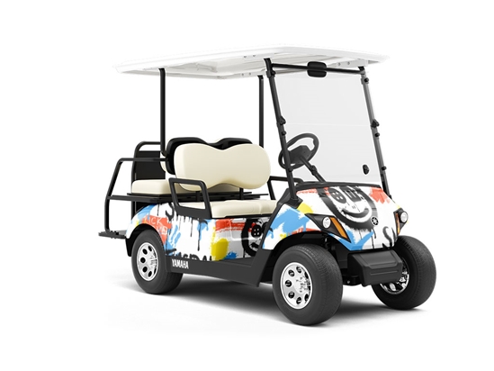 Smile On Graffiti Wrapped Golf Cart