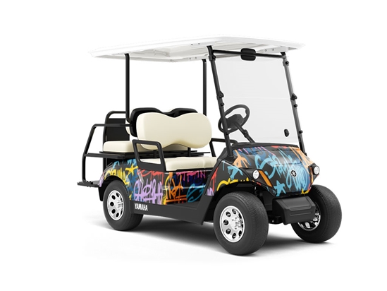 Stay Wild Graffiti Wrapped Golf Cart