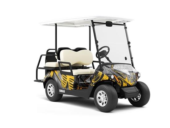 Yellow Tag Graffiti Wrapped Golf Cart