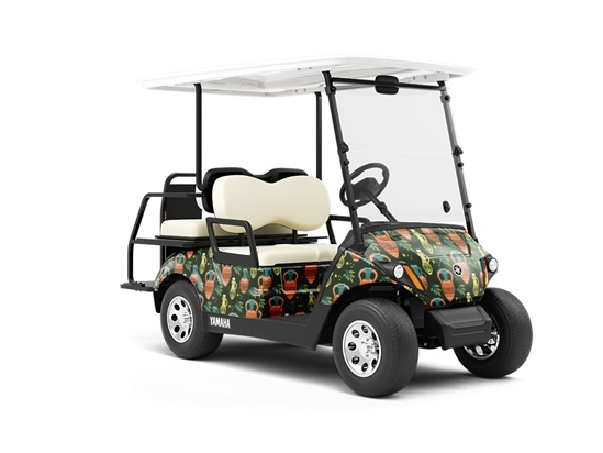 Olive Amphoras Greco Roman Wrapped Golf Cart