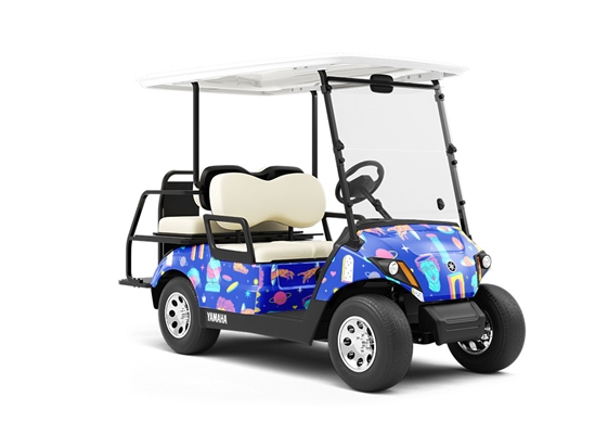 Psychedelic Sculpture Greco Roman Wrapped Golf Cart