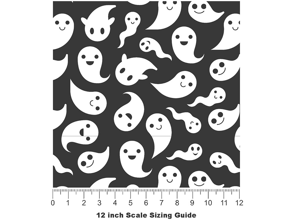Happy Apparitions Halloween Vinyl Film Pattern Size 12 inch Scale