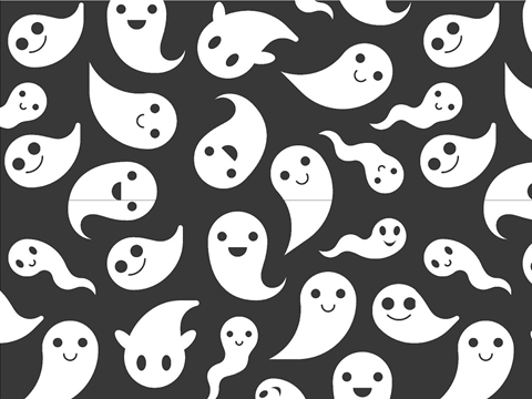 Rwraps™ Ghost Halloween Print Vinyl Wrap Film - Happy Apparitions