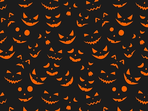 Rwraps™ Pumpkin Halloween Print Vinyl Wrap Film - Dark Fear