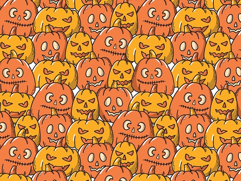 Rwraps™ Pumpkin Halloween Print Vinyl Wrap Film - Orange Frenzy