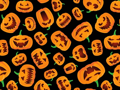 Rwraps™ Pumpkin Halloween Print Vinyl Wrap Film - Wicked Smiles
