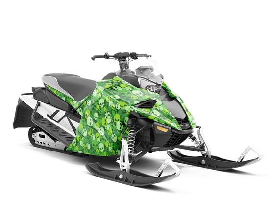 Green Calvaria Halloween Custom Wrapped Snowmobile