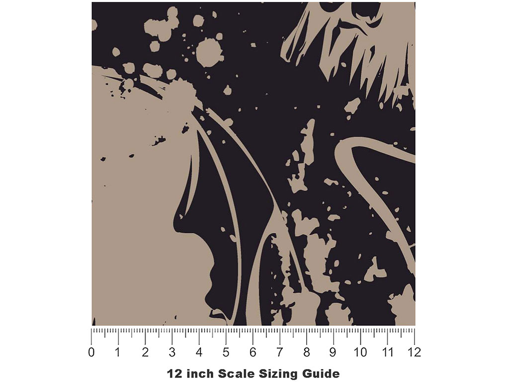 Grunge Death Halloween Vinyl Film Pattern Size 12 inch Scale