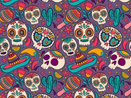 Painted Skulls Halloween Vinyl Wrap Pattern