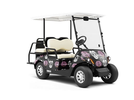 Skull Stripping Halloween Wrapped Golf Cart
